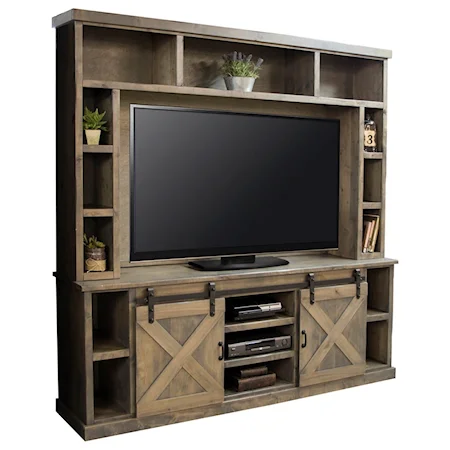 Entertainment Wall Console with Sliding Doors